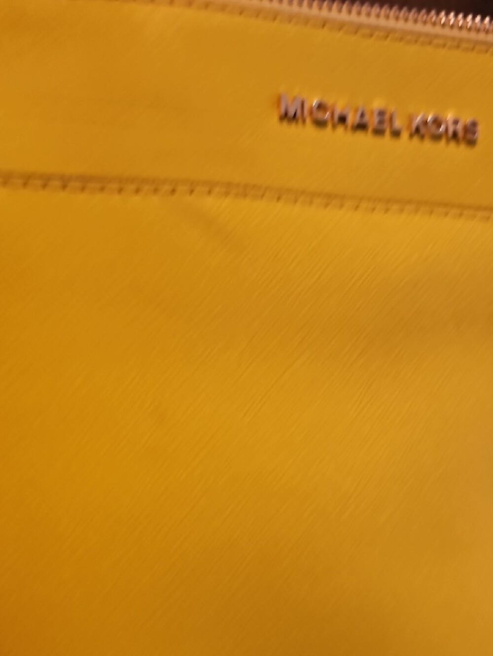 Michael Kors Bright Yellow Leather Tote with MK Charm - Picture 10 of 11